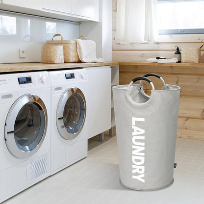 DOKEHOM 90L Paniers À Linge, Pliable Sac À Linge, Pliage Grande Capacité Corbeilles À Linge (Gris, L)